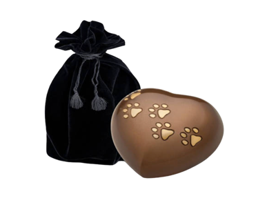 Heart Shaped Urn Brass